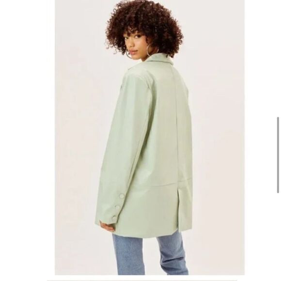 For Love and Lemons: Talia Boyfriend Blazer in Green - Picture 4 of 6